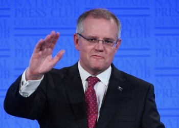 Australian Federal Treasurer Scott Morrison speaks at the National Press Club in Canberra, Wednesday, Feb. 17, 2016. (AAP Image/Mick Tsikas) NO ARCHIVING