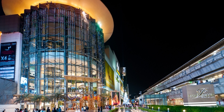 The Siam Paragon shopping center in Bangkok is decorated for the Christmas and New Year holidays.