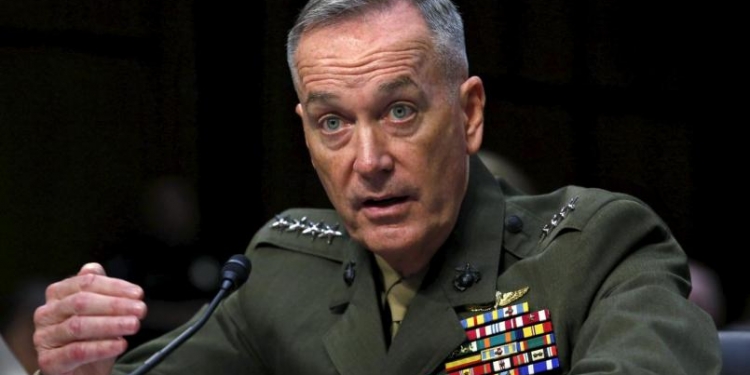 Marine Corps General Joseph Dunford testifies during the Senate Armed Services committee nomination hearing to be chairman of the Joint Chiefs of Staff on Capitol Hill in Washington, July 9, 2015. REUTERS/Yuri Gripas