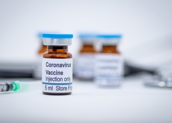Illustrative vial of coronavirus vaccine