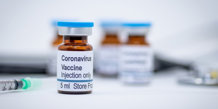 Illustrative vial of coronavirus vaccine