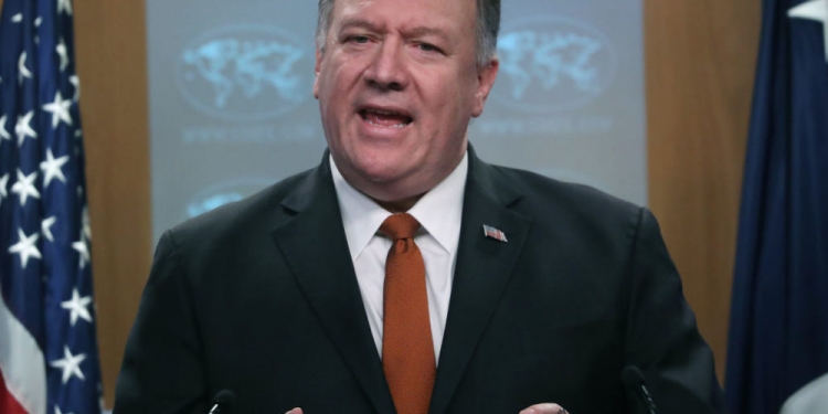 WASHINGTON, DC - NOVEMBER 26: U.S. Secretary of State Mike Pompeo speaks to the media in the briefing room at the State Department, on November 26, 2019 in Washington, DC. Secretary Pompeo spoke on several topics including Iran, Cuba, and recent protests in Hong Kong. (Photo by Mark Wilson/Getty Images)