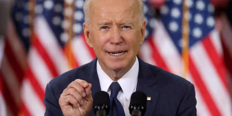 FILE PHOTO: U.S. President Joe Biden speaks about his $2 trillion infrastructure plan during an event to tout the plan at Carpenters Pittsburgh Training Center in Pittsburgh, Pennsylvania, U.S., March 31, 2021. REUTERS/Jonathan Ernst/File Photo