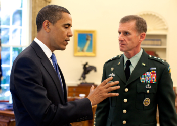 President Barack Obama meets with Lt. Gen. Stanley A. McChrystal, the new U.S. Commander for Afghanistan, in the Oval Office Tuesday, May 19, 2009.  (Official White House photo by Pete Souza)   This official White House photograph is being made available for publication by news organizations and/or for personal use printing by the subject(s) of the photograph. The photograph may not be manipulated in any way or used in materials, advertisements, products, or promotions that in any way suggest approval or endorsement of the President, the First Family, or the White House.