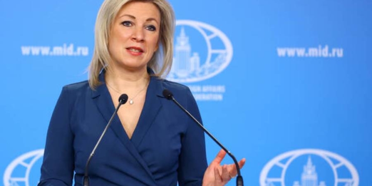 MOSCOW, RUSSIA - JANUARY 15, 2021: Russian Foreign Ministry Spokesperson Maria Zakharova holds a briefing on Russia s foreign policy. Russian Foreign Ministry Press Office/TASS PUBLICATIONxINxGERxAUTxONLY TS0F43A2