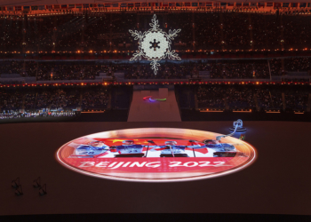 ’Turning on the Record Player’ segment of the Closing Ceremony at the National Stadium. Beijing 2022 Winter Paralympic Games, Beijing, China, Sunday 13 March 2022. Photo: OIS/Bob Martin. Handout image supplied by OIS/IOC