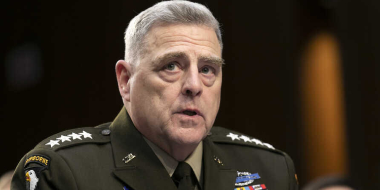 Chairman of the Joint Chiefs of Staff Gen. Mark Milley testifies to Senate Armed Services Committee about the budget, Wednesday, March 4, 2020, on Capitol Hill in Washington. (AP Photo/Jacquelyn Martin)