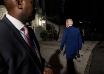 President Joe Biden arrives at the White House in Washington, Saturday, July 16, 2022, after returning from a trip to Israel and Saudi Arabia. (AP Photo/Andrew Harnik)