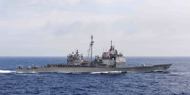 The guided-missile cruiser USS Chancellorsville (CG 62) transits the Philippine Sea, June 18, 2016. The U.S. Navy is sailing the USS Chancellorsville and the USS Antietam warships through the Taiwan Strait Sunday, Aug. 28, 2022, in the first such transit publicized since U.S. House Speaker Nancy Pelosi visited Taiwan earlier in August, at a time where tensions have kept the waterway particularly busy. (Mass Communication Specialist 2nd Class Ryan J. Batchelder/U.S. Navy via AP)