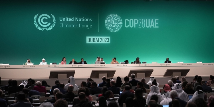COP28 President Sultan al-Jaber attends a plenary session at the COP28 U.N. Climate Summit, Wednesday, Dec. 13, 2023, in Dubai, United Arab Emirates. (AP Photo/Kamran Jebreili)