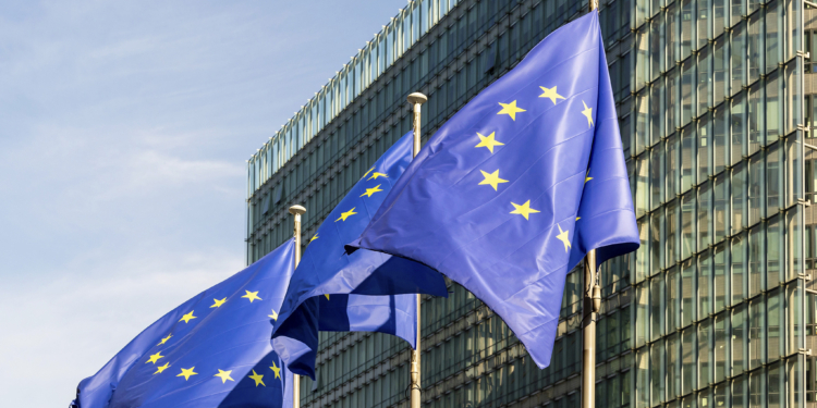 European Union flags flap in the wind ahead of an EU summit in Brussels, Thursday, June 27, 2024. European Union leaders are expected to discuss the next EU top jobs, as well as the situation in the Middle East and Ukraine, security and defence and EU competitiveness. (AP Photo/Geert Vanden Wijngaert)