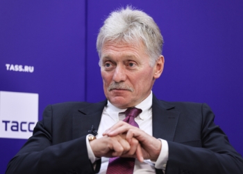 RUSSIA, VLADIVOSTOK - SEPTEMBER 5, 2025: Dmitry Peskov, Press Secretary of the President of Russia, gives an interview to TASS Russian News Agency during the 2025 Eastern Economic Forum (EEF) at Far Eastern Federal University on Russky Island. Erik Romanenko/TASS