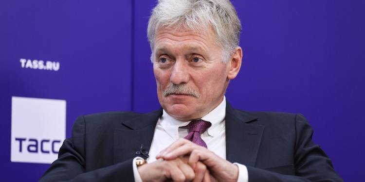 RUSSIA, VLADIVOSTOK - SEPTEMBER 5, 2025: Dmitry Peskov, Press Secretary of the President of Russia, gives an interview to TASS Russian News Agency during the 2025 Eastern Economic Forum (EEF) at Far Eastern Federal University on Russky Island. Erik Romanenko/TASS