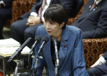 Sanae Takaichi, Japan's prime minister, speaks during a budget committee session at the lower house of parliament in Tokyo, Japan, on Tuesday, Nov. 11, 2025. Takaichi aims to use her first stimulus package to jump-start the economy and initiate a new growth strategy through investment in key industries. Photographer: Kiyoshi Ota/Bloomberg
