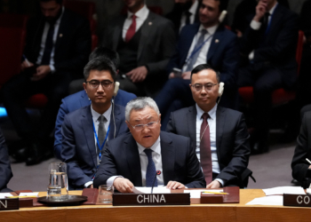 Fu Cong, China's permanent representative to the United Nations, during a United Nations (UN) Security Council meeting in New York, US, on Saturday, Feb. 28, 2026. Ayatollah Ali Khamenei, the supreme leader of Iran who dominated every aspect of the country for more than three decades as it faced off with the West, was killed Saturday after the US and Israel launched airstrikes on Iran, according to President Donald Trump. Photographer: Adam Gray/Bloomberg