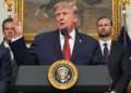 President Donald Trump speaks during a meeting with technology leaders in the Roosevelt Room of the White House, Wednesday, Aug. 19, 2026, in Washington. (AP Photo/Jacquelyn Martin)