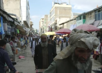 Kabul Main Bazar. Street Venders and Traders.