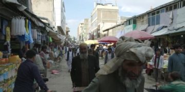 Kabul Main Bazar. Street Venders and Traders.
