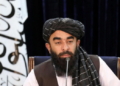 Taliban spokesman Zabihullah Mujahid speaks during a news conference in Kabul, Afghanistan November 10, 2021. REUTERS/Ali Khara NO RESALES. NO ARCHIVES