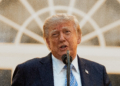 President Donald Trump speaks during a dinner in the Rose Garden of the White House, Thursday, Sept. 17, 2026, in Washington. (AP Photo/Alex Brandon)