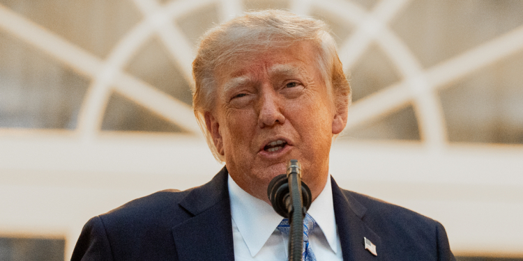 President Donald Trump speaks during a dinner in the Rose Garden of the White House, Thursday, Sept. 17, 2026, in Washington. (AP Photo/Alex Brandon)