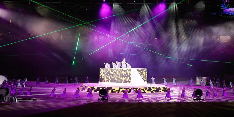 October 4, 2026, Aichi, Nagoya, Japan: The 20th Asian Games came to a spectacular close in Aichi-Nagoya, Japan, as the Olympic Council of Asia (OCA) flag was formally handed over to Qatar, host of the next Asian Games. The symbolic handover marked the closing of another memorable chapter in Asian sporting history and the beginning of the journey towards Qatar. (Cal Sport Media via AP Images)